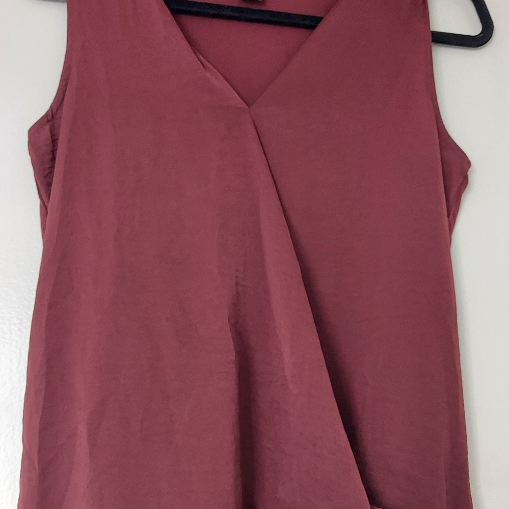Ann Taylor Burgundy Sleeveless Blouse